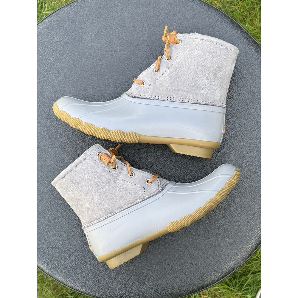 SPERRY Women's Gray Duck Boots Water Resistant Zip Ankle Size 8.5 - Picture 4 of 6
